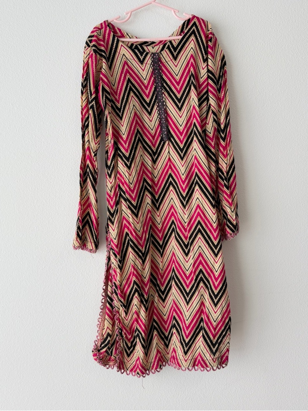 Pink & Black Chevron Salwar Kameez | Two Piece GIRLS SIZING